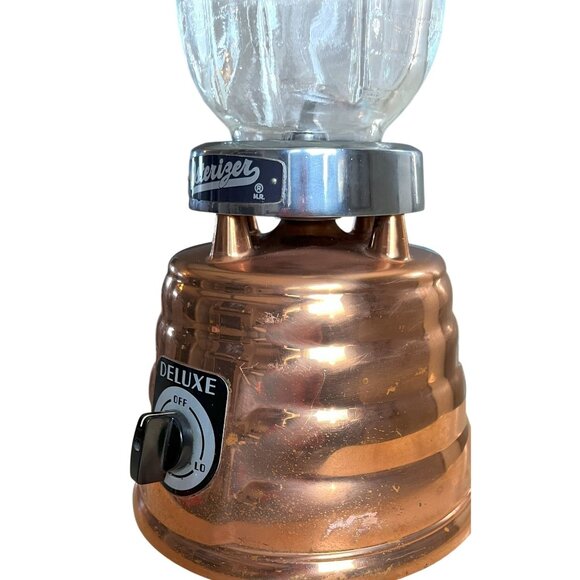 Vintage Osterizer Deluxe Blender With Copper Base & Glass Pitcher 5 cup Tested - Picture 3 of 12